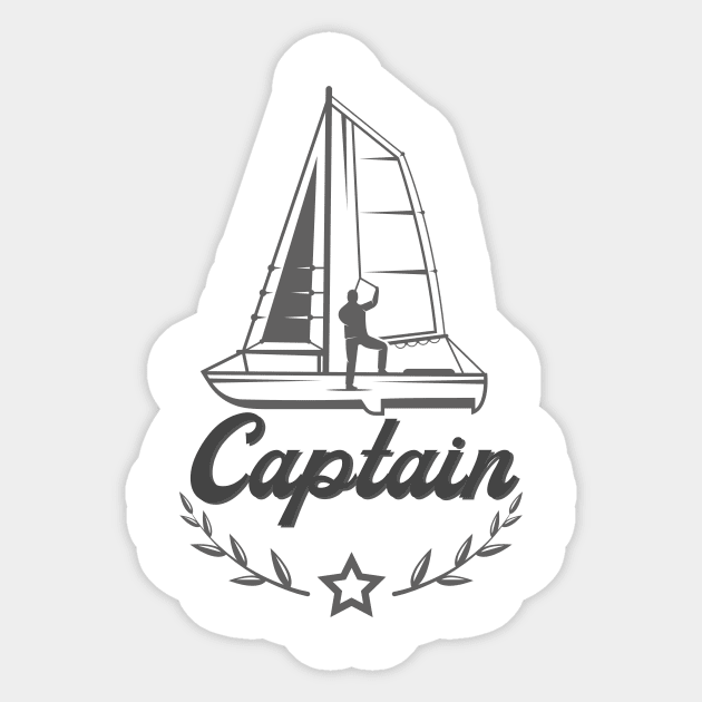 Sailing Ship Captain Sailboat Yacht Sticker by Foxxy Merch